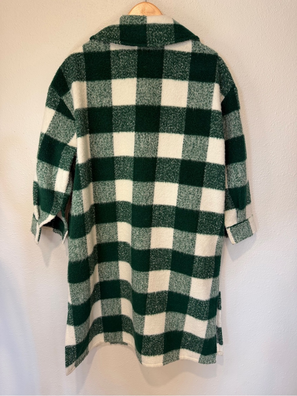 Zara Green and White Buffalo Check Long Shacket - Picture 12 of 14